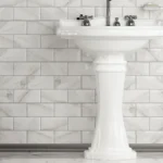 Victoria Metro Wall Tiles - White Marble Effect - 20 x 10cm