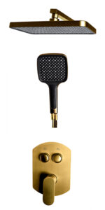 Flow Two Way Brushed Gold Concealed Shower Mixer Valve & Kit