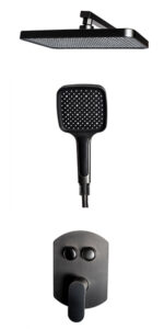 Flow Two Way Gunmetal Grey Concealed Shower Mixer Valve & Kit