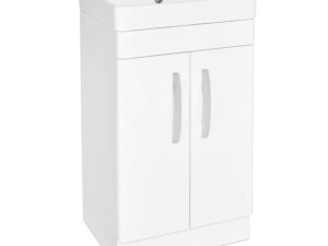 PVC 500mm Floor Standing White Vanity Unit and Basin