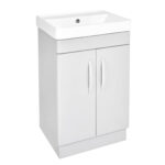 PVC 500mm Floor Standing Light Grey Vanity Unit and Basin