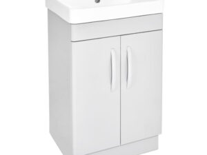 PVC 500mm Floor Standing Light Grey Vanity Unit and Basin