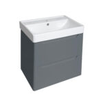 PVC 500mm Wall Hung Dark Grey Vanity Unit and Basin