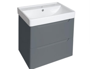 PVC 500mm Wall Hung Dark Grey Vanity Unit and Basin