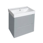 PVC 500mm Wall Hung Light Grey Vanity Unit and Basin