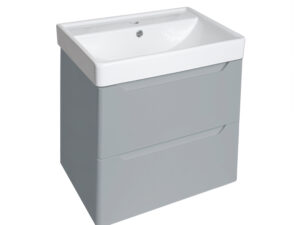 PVC 500mm Wall Hung Light Grey Vanity Unit and Basin