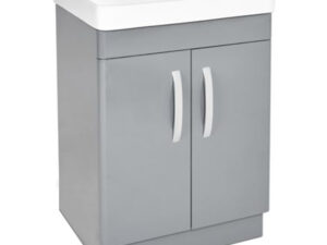 PVC 600 Floor Standing Dark Grey Vanity Unit and Basin
