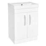 PVC 600mm Floor Standing White Vanity Unit and Basin