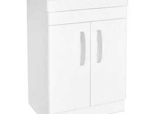 PVC 600mm Floor Standing White Vanity Unit and Basin