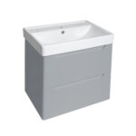 PVC 600mm Wall Hung Light Grey Vanity Unit and Basin