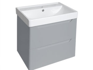 PVC 600mm Wall Hung Light Grey Vanity Unit and Basin