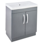 PVC 700 Floor Standing Dark Grey Vanity Unit and Basin
