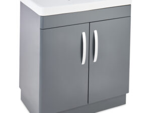 PVC 700 Floor Standing Dark Grey Vanity Unit and Basin