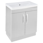 PVC 700mm Floor Standing Light Grey Vanity Unit and Basin