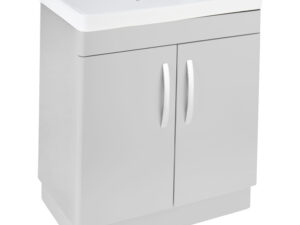 PVC 700mm Floor Standing Light Grey Vanity Unit and Basin