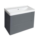 PVC 700mm Wall Hung Dark Grey Vanity Unit and Basin