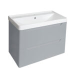 PVC 700mm Wall Hung Light Grey Vanity Unit and Basin