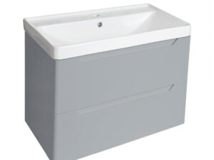 PVC 700mm Wall Hung Light Grey Vanity Unit and Basin