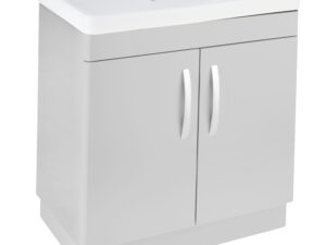 PVC 800mm Floor Standing Light Grey Vanity Unit and Basin