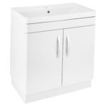PVC 800mm Floor Standing White Vanity Unit and Basin