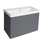 PVC 800mm Wall Hung Dark Grey Vanity Unit and Basin