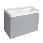 PVC 800mm Wall Hung Light Grey Vanity Unit and Basin