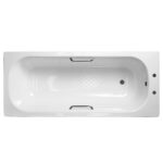 Plain Two Tap Hole Steel Bath 1500x700mm