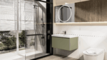 Vogue Matte Green Wall Hung 600mm Vanity Unit and Basin
