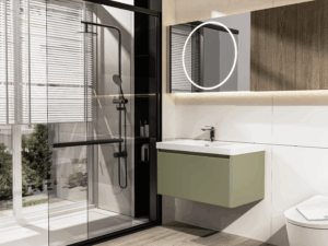 Vogue Matte Green Wall Hung 600mm Vanity Unit and Basin