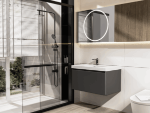 Vogue Matte Grey Wall Hung 800mm Vanity Unit and Basin