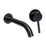 Swerve Single Lever Concealed Basin Mixer Tap (Black Spout 210mm) Ex Waste