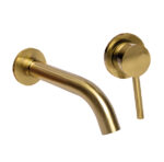 Swerve Single Lever Concealed Basin Mixer Tap (Brushed Gold 210mm) Ex Waste