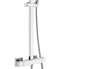 Pegasus Square Thermostatic Shower Valve & Rail Kit - CHROME